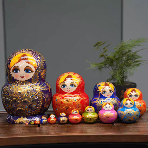 俄罗斯套娃15层烤漆精品风干椴木哈尔滨满洲里旅游纪念品礼物玩具