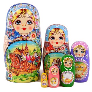 俄罗斯套娃6层精品哈尔滨冰雪节旅游纪念品节日礼物摆件儿童玩具