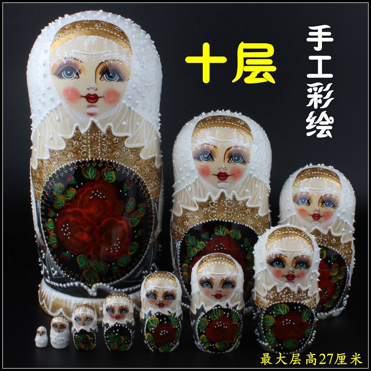 俄罗斯套娃正版复古风干椴木节日