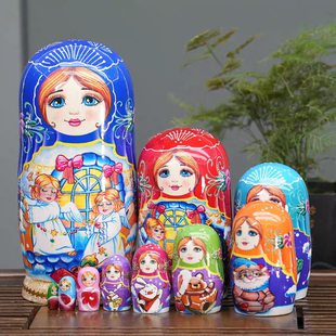 俄罗斯套娃10层正版风干椴木哈尔滨旅游纪念品节日礼物摆件儿童