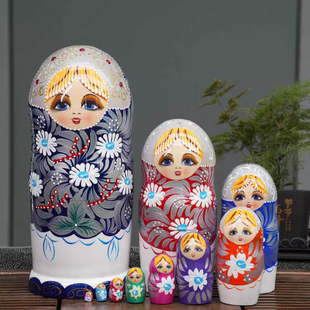 俄罗斯套娃10层大号正版风干椴木哈尔滨旅游纪念品节日礼物摆件