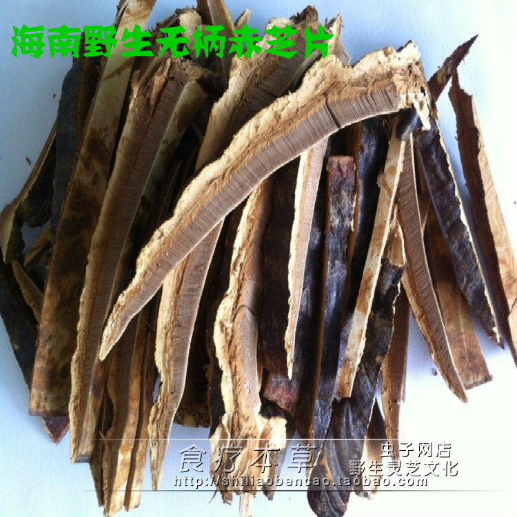 野生灵芝 正品海南野生无柄赤芝纯野生无柄灵芝 野生灵芝片 50克