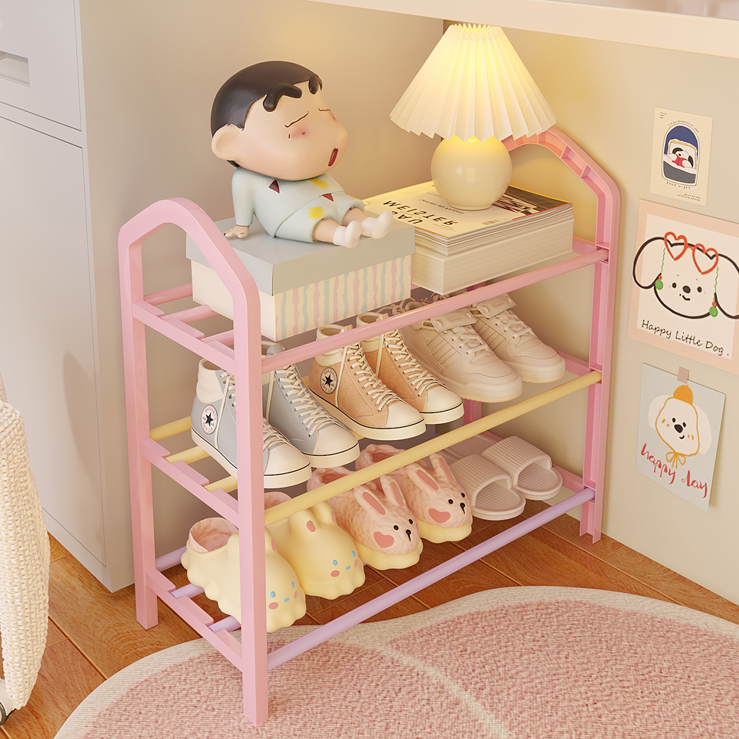 【多巴胺彩虹款！】鞋架小型