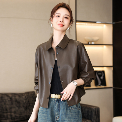 燕夫人韩版休闲短款正品绵羊皮