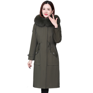 派克服女大衣2025冬季新款真毛狐狸毛獭兔毛内胆海宁皮草外套长款