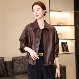 绵羊皮夹克外套上衣女 高级感短款 海宁真皮皮衣女2025春秋季 新款