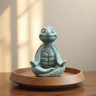 新中式 饰品创意工艺品摆件 禅意乌龟摆件模具家居鱼缸造景微观装