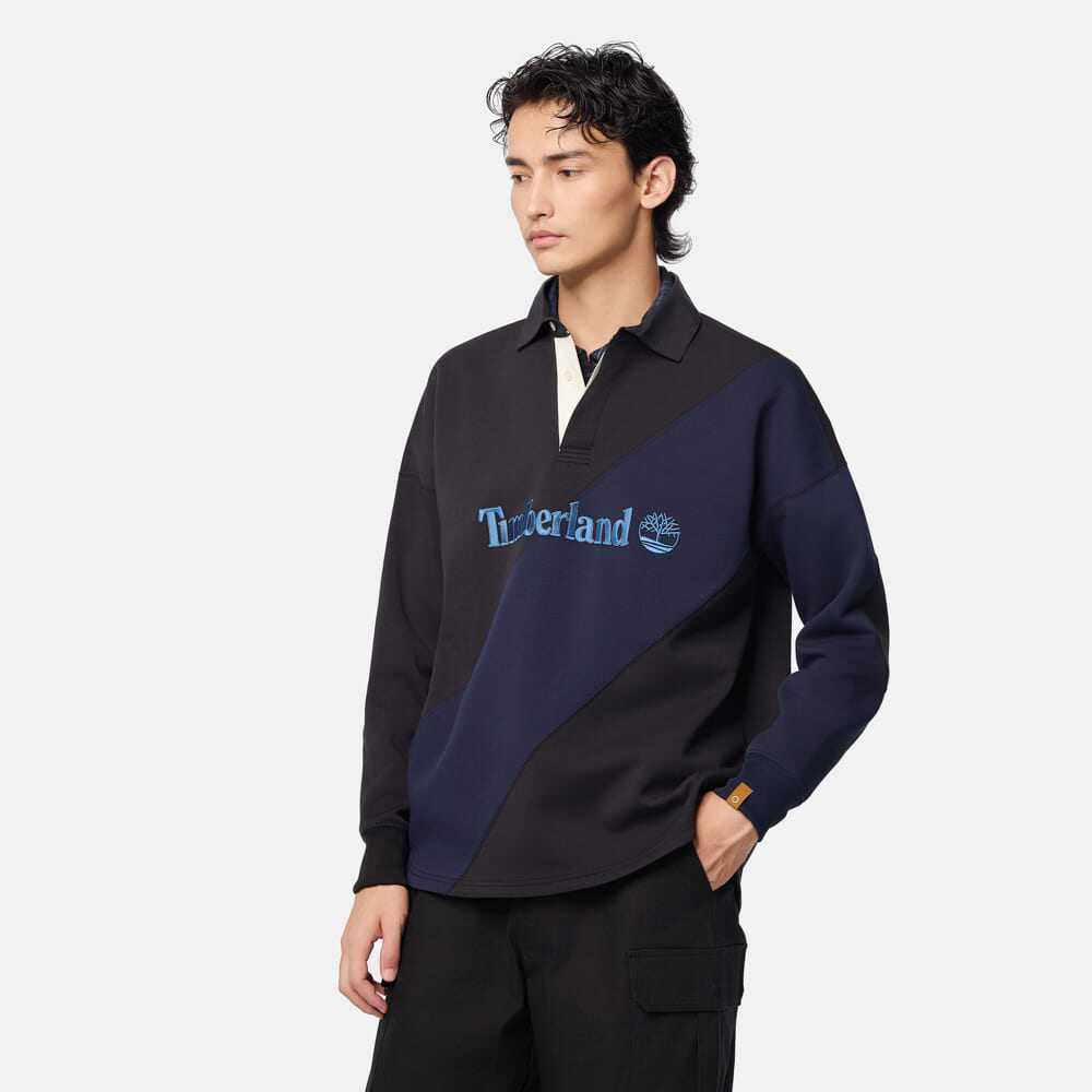 Timberland添柏岚男装女装中性户外弹力舒适拼色长袖POLO衫A6G2Q