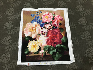 纯手工十字绣成品春娇百媚新款客厅餐厅玫瑰花牡丹油画花瓶包邮