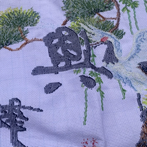 Чистое ручное зашивание -вышитый вышитый продукт дома и сосна мастера, кран, богатый и богатый, высокий уровень праздничной гостиной большой