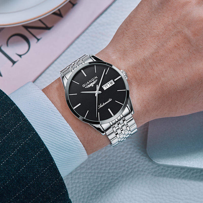 冠琴韩版男款机械表全自动防水简约超薄男士潮流轻奢时尚潮流腕表