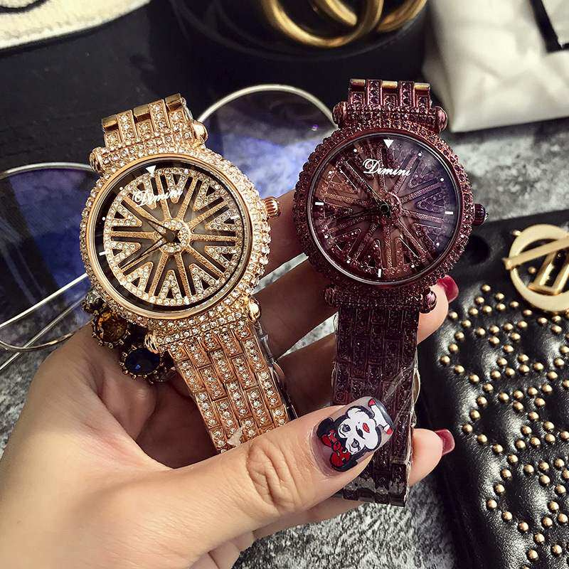 蒂米妮新款旋转表盘手表女抖音同款网红时尚潮流简约女表