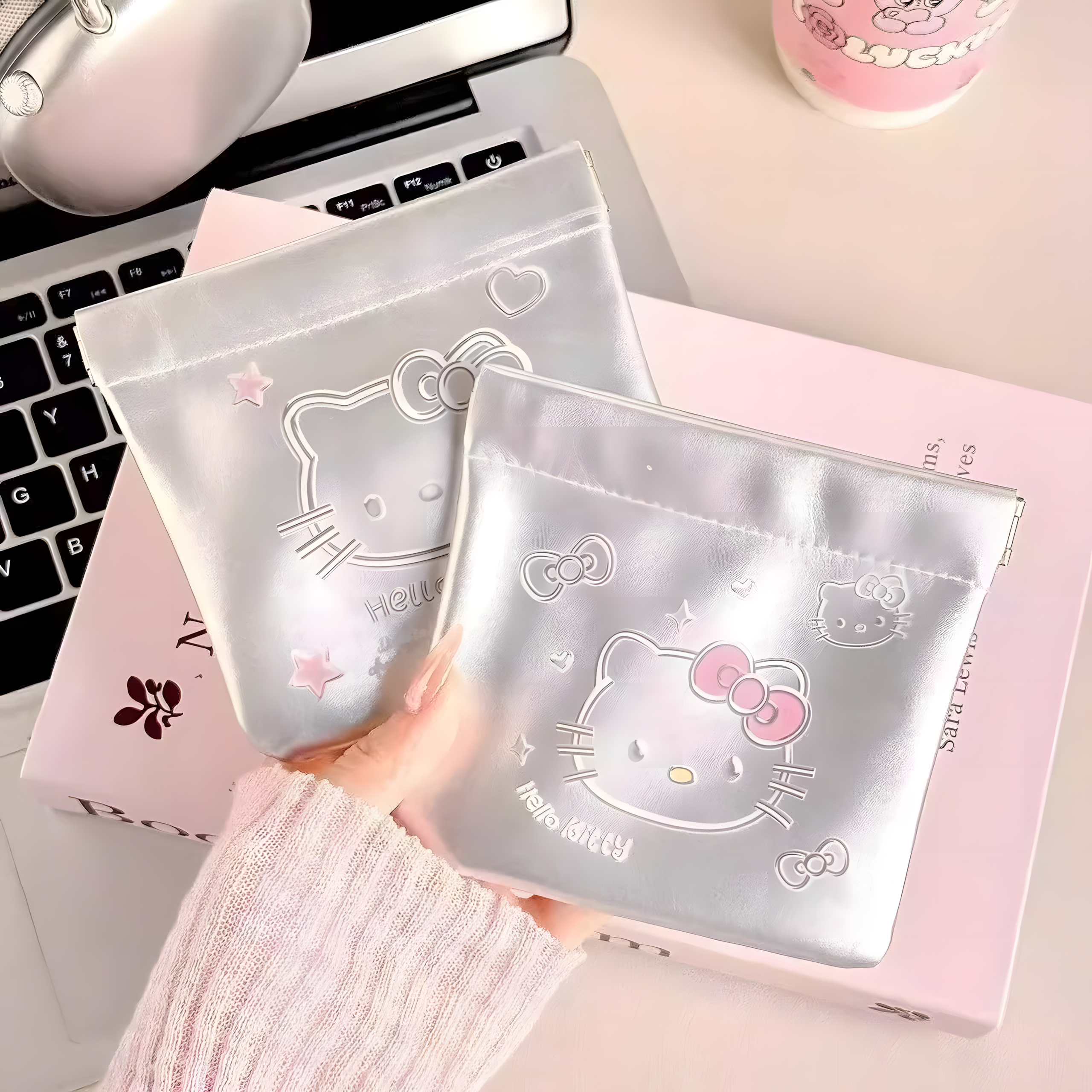 蝴蝶结kt弹片收纳包外出用自动