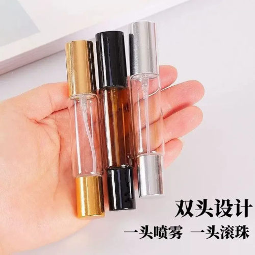 香水分装瓶花露水滚珠瓶精油花露水走珠瓶双头两用玻璃喷雾瓶空瓶
