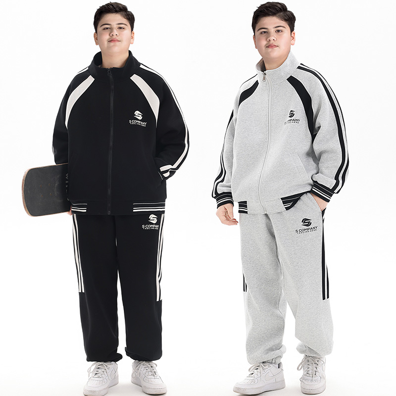 胖童装男童秋装套装加肥加大2025新款春秋初中生棒球服运动两件套