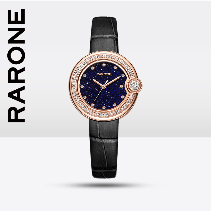 雷诺手表女2021新款满天星细带小巧正品小行星石英腕表