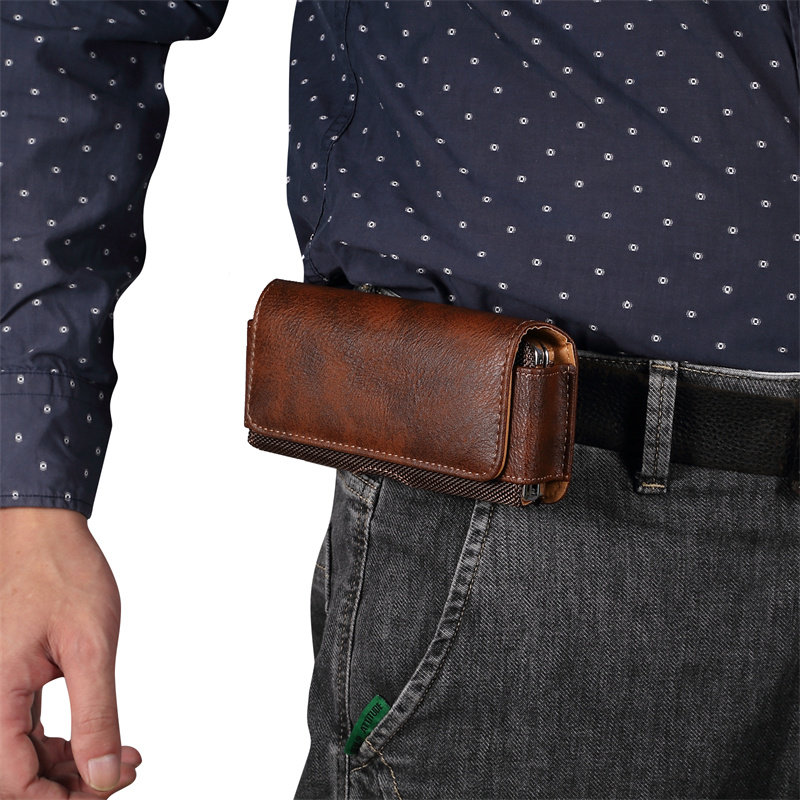 小米fold4腰包适用mixfold3穿皮带挂腰皮夹Xiaomifold2真皮保护套fold皮夹横款男士袋插卡磁吸翻盖壳