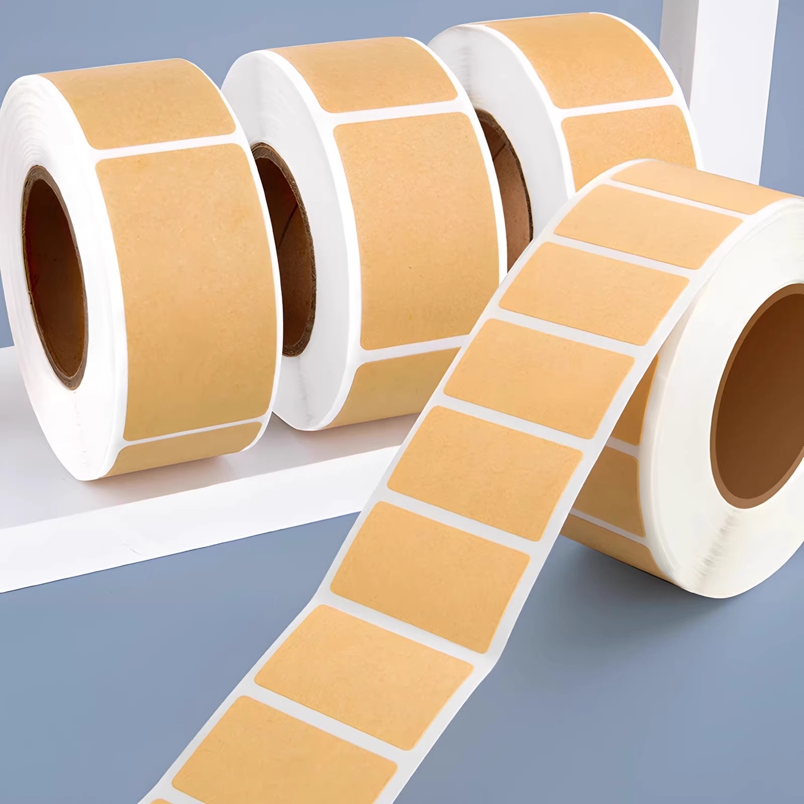 牛皮纸不干胶标签贴纸易撕取不留残胶方形便利贴可书写无痕粘贴