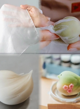 日本和菓子绞纱巾绢布茶绞巾和果子专用白色真丝绸轻薄布工具