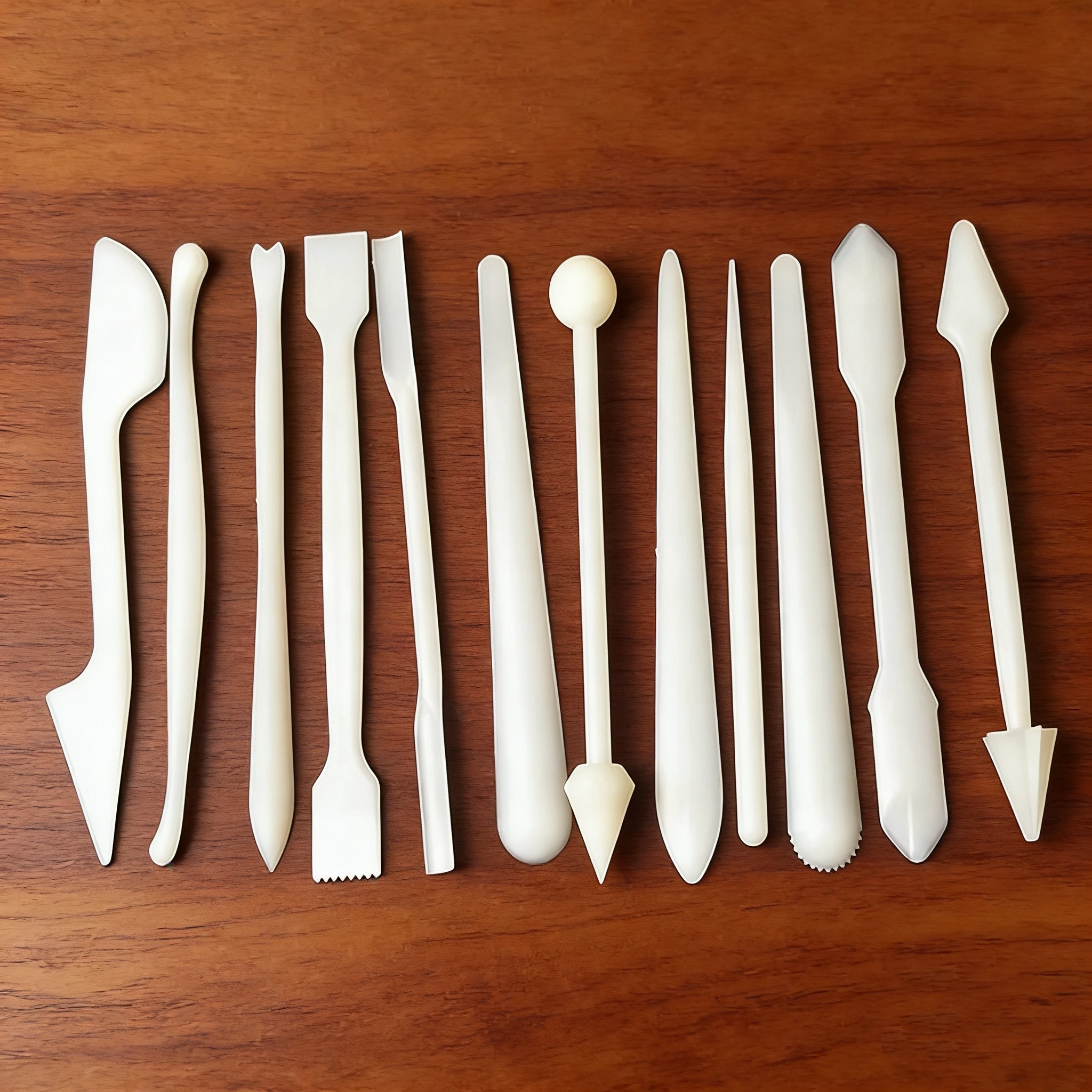 12件日本和果子白色树脂工具套装基础入门茶菓子雕花制作造型工具