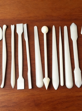 12件日本和果子白色树脂工具套装基础入门茶菓子雕花制作造型工具