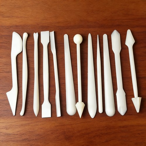 12件日本和果子白色树脂工具套装基础入门茶菓子雕花制作造型工具