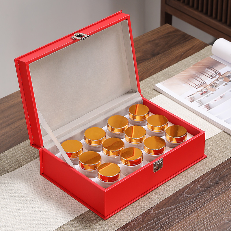 玻璃小号罐礼盒装三七粉西洋参片通用空盒礼品盒珍珠粉包装盒木盒
