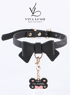 情趣蝴蝶结项圈sm情侣调教道具