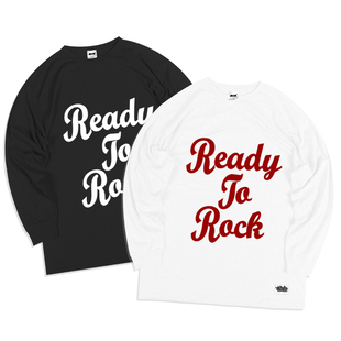 TEE rock街头嘻哈品牌BBOY街舞说唱潮流小领口长袖 蜜丘琳Ready