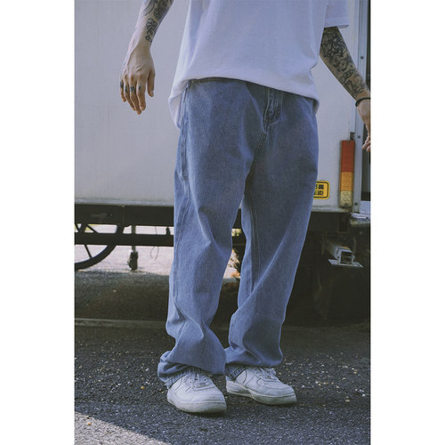 蜜丘琳水洗复古hiphopbboy滑板裤