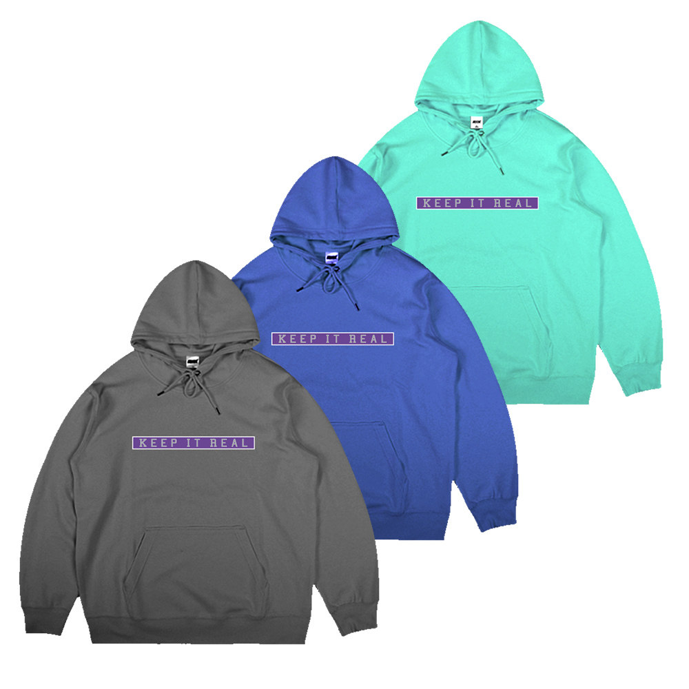 蜜丘琳新款国潮keep real保持真实套头帽衫卫衣 街舞滑板说唱帽衫