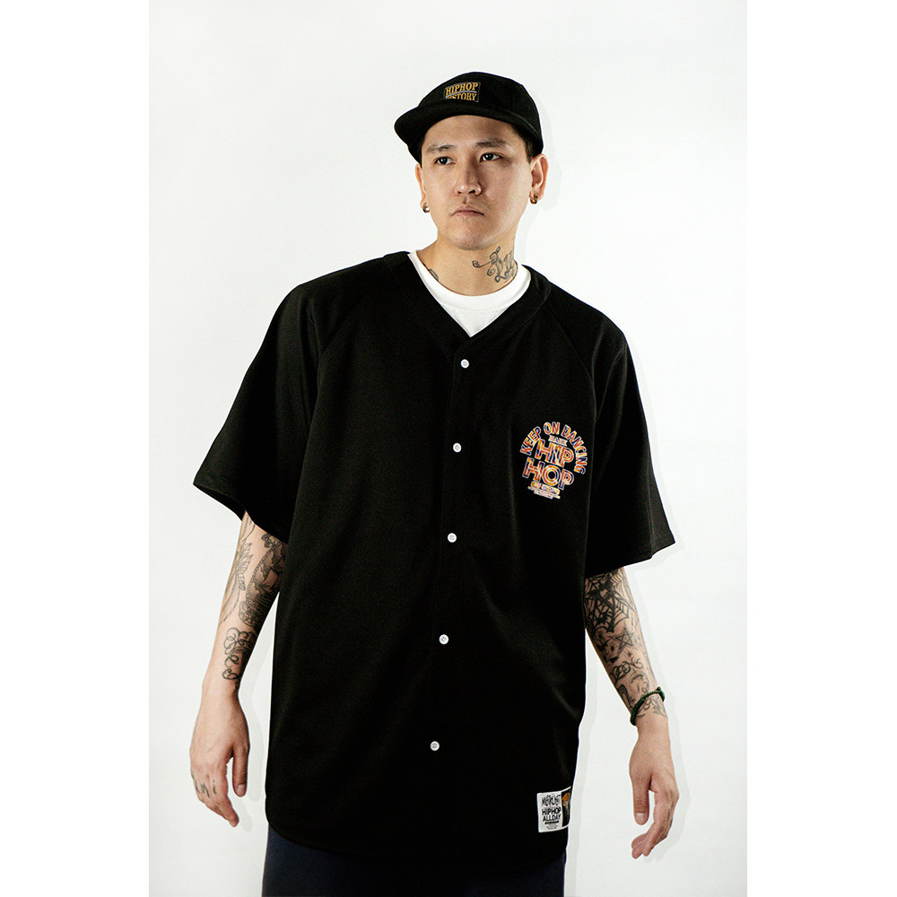 蜜丘琳新款 街舞嘻哈HIPHOP BBOY短袖棒球衫 国潮棒球衫