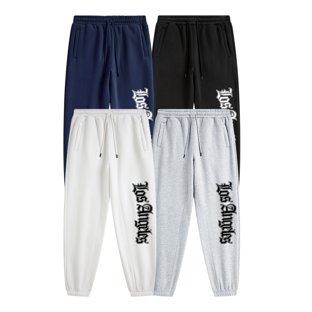 蜜丘琳LOSANGLES印花运动裤宽松