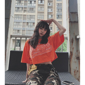 中国功夫 KUNGFU JAZZ嘻哈爵士舞露脐短款 蜜丘琳国潮短袖 街舞短袖