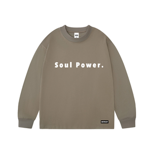 蜜丘琳灵魂舞者 SoulPower街舞宽松小领口长袖 BBOY重磅长袖