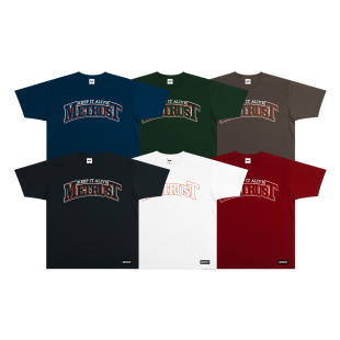 TEE 嘻哈街舞滑板说唱小领口短袖 蜜丘琳新款 METRUST国潮学生短袖