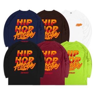 蜜丘琳新款 TEE 嘻哈态度HIPHOP街舞BBOY舞者宽松国潮小领口长袖