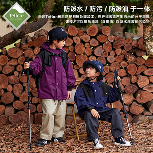 春季 山系童装 外套2024新款 冲锋衣男童三防风衣儿童工装 上衣 春秋款