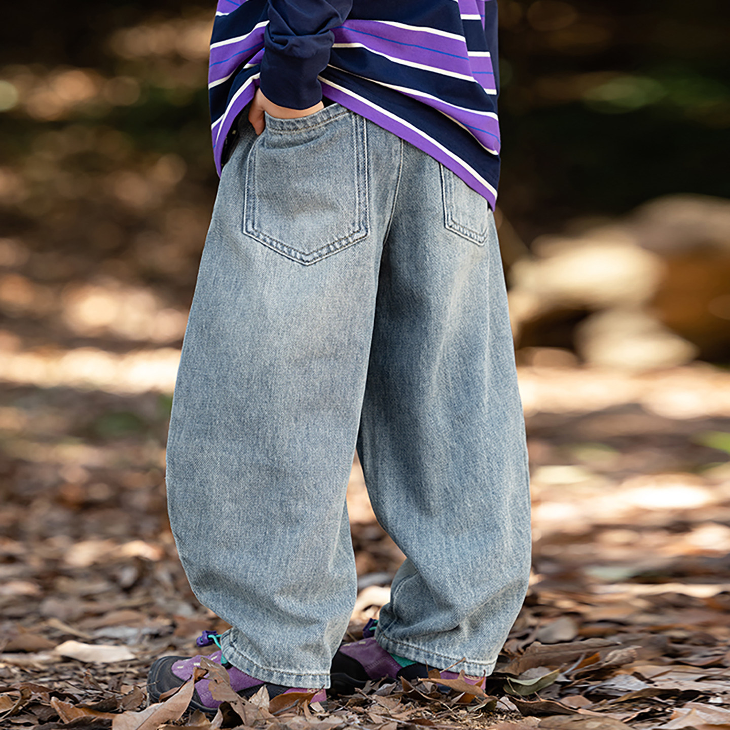 儿童春秋款个性水洗蓝牛仔裤宽松阔腿裤男童百搭长裤童装休闲裤子,童装/婴儿装/亲子装,裤子,淘宝优惠券,粉丝福利购,淘宝优惠卷