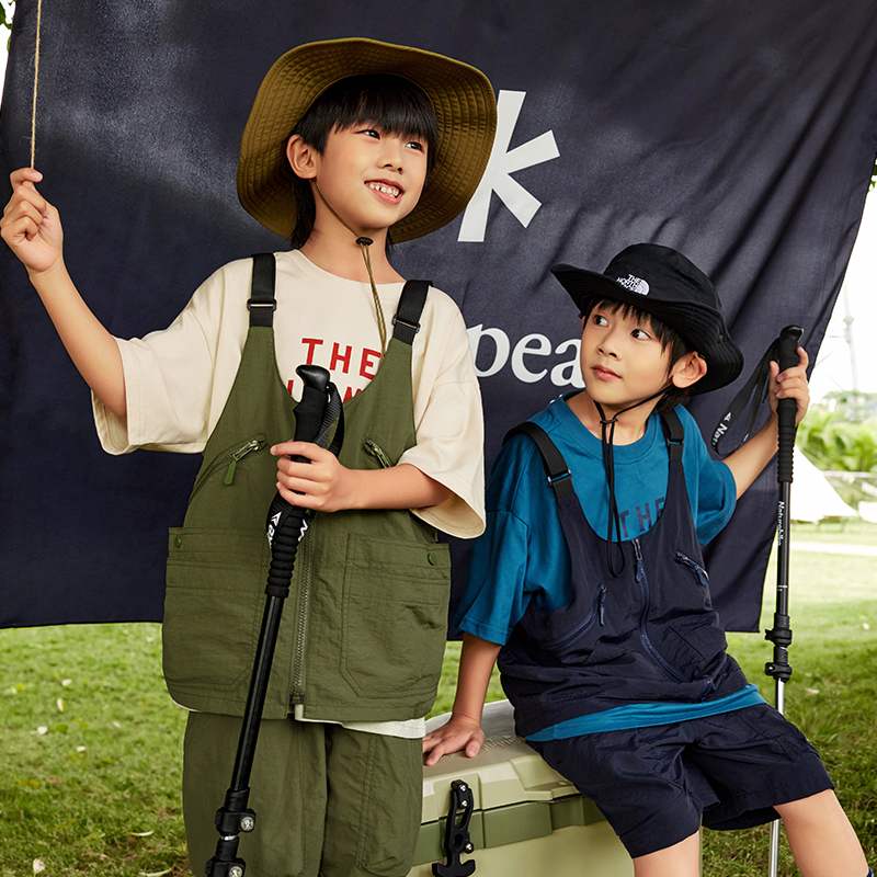 儿童山系露营功能马甲男童功能多袋工装无袖背心潮童装夏季外套潮