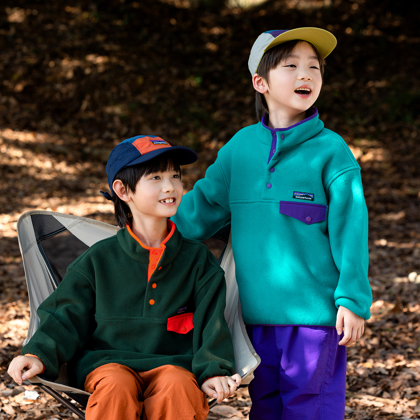 男童半开领登山绒保暖卫衣中大童