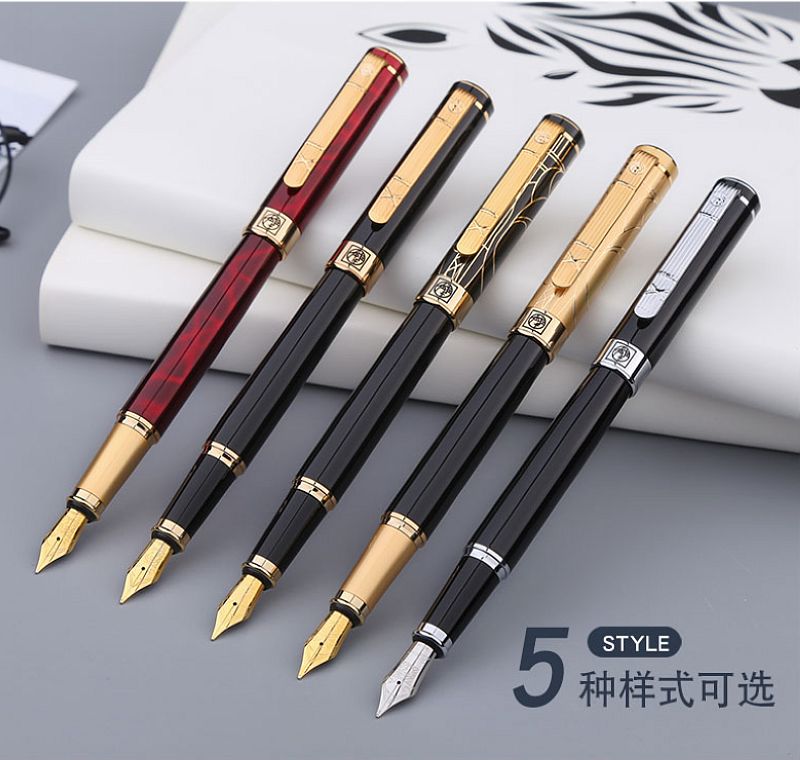 Pimio毕加索钢笔PS-902墨水笔绅士金雕铱金笔钢笔 商务礼品笔 时尚钢笔礼盒装