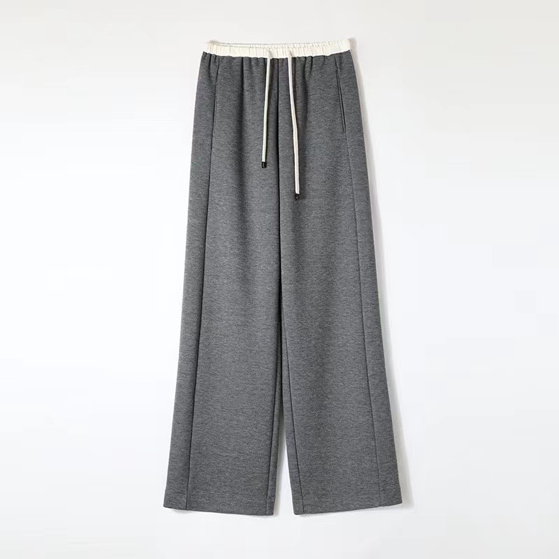 2025年 外贸单 秋冬新款  撞色真丝羊毛慵懒风松弛裤（显瘦）