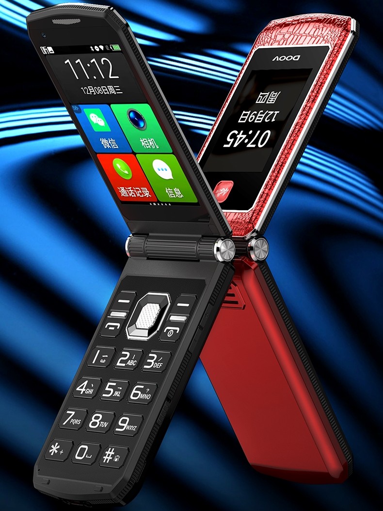 新品3.5寸朵唯R19翻盖智能手机按键机5G卡安卓老人手写移动联通电信男女大双屏双卡双待4G微信健康码商务三星