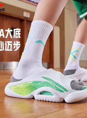 李宁拖鞋男2026夏季新款闪击8透气轻便篮球场外时尚休闲运动凉拖