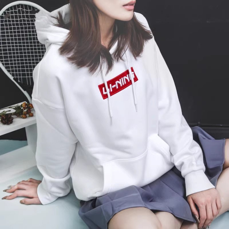 李宁卫衣男连帽秋冬新款加绒加厚外套女情侣休闲运动长袖套头上衣