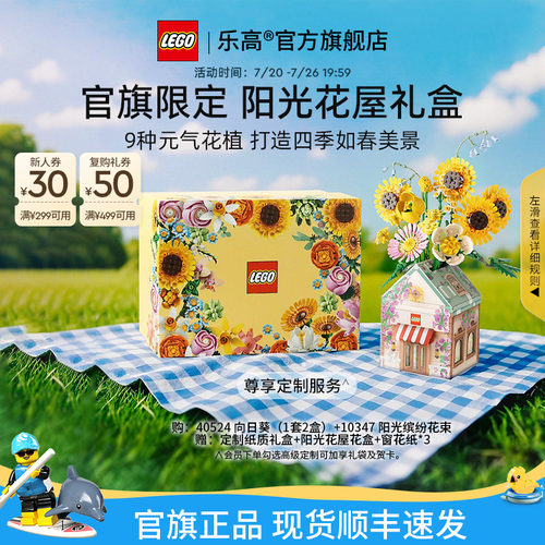 乐高阳光花屋礼盒永生花积木礼物
