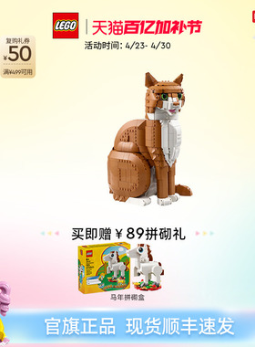乐高官方旗舰店正品21376橙色的猫橘猫拼搭积木玩具摆件生日礼物