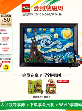【礼物】乐高官方旗舰店正品21333梵高星月夜拼装积木玩具装饰