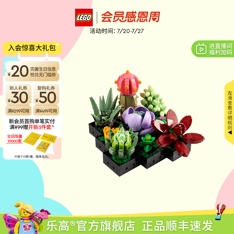 乐高10309多肉植物永生花积木